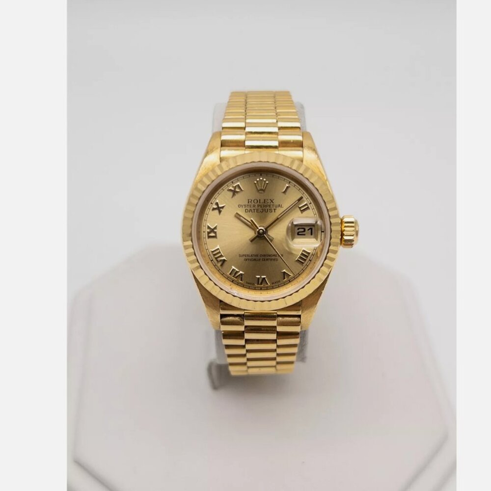 ROLEX LADIES PRESIDENT 18K GOLD WITH PAPERS AND TAG